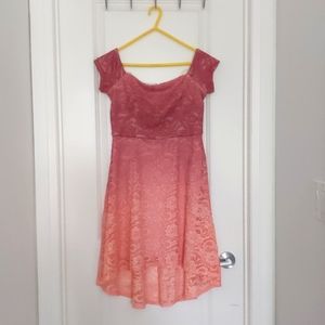 Le Chateau lace dress, Size M, Peach/Rose